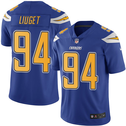 Men's Elite Corey Liuget Nike Jersey Electric Blue - #94 Rush NFL Los Angeles Chargers